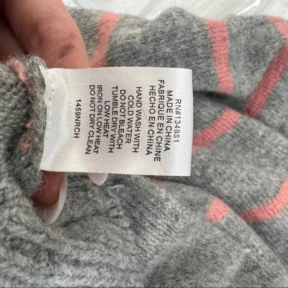 WAYF Stripe Sweater Gray M Tie Bow Waist - Picture 4 of 6